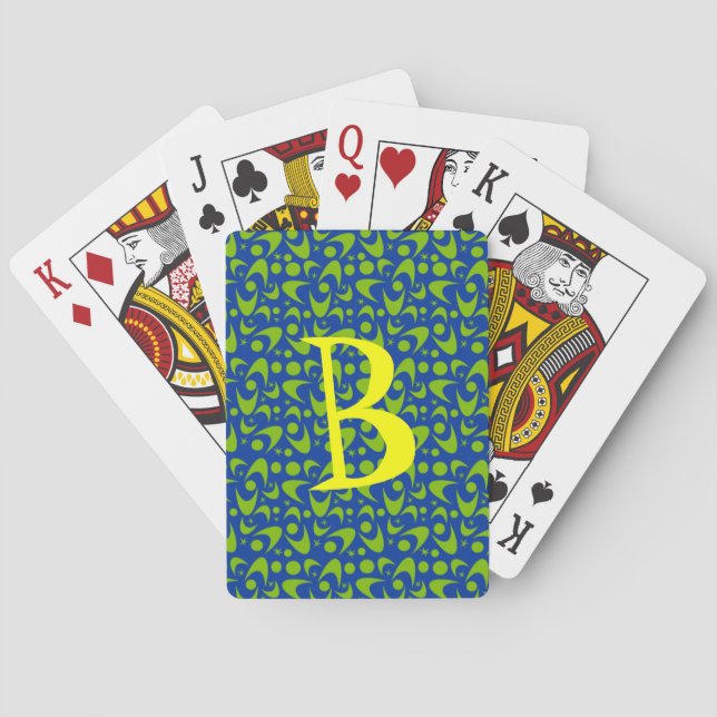Retro Boomerangs Playing Cards (Back)