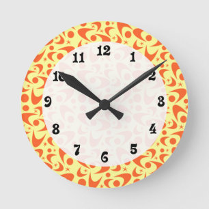 Retro Boomerangs Round Clock