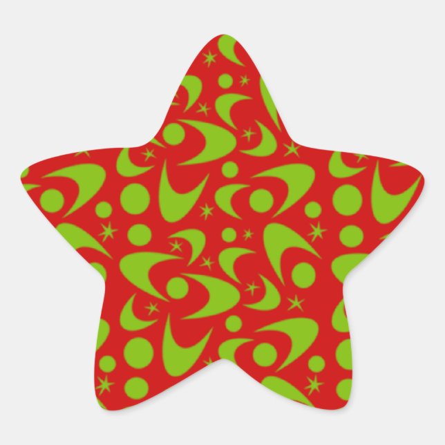 Retro Boomerangs Star Sticker (Front)