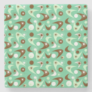 Retro Boomerangs Stone Coaster