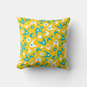 Retro Boomerangs Throw Pillow