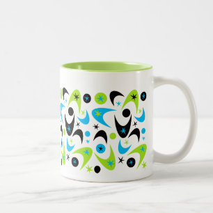 Retro Boomerangs Two-Tone Coffee Mug