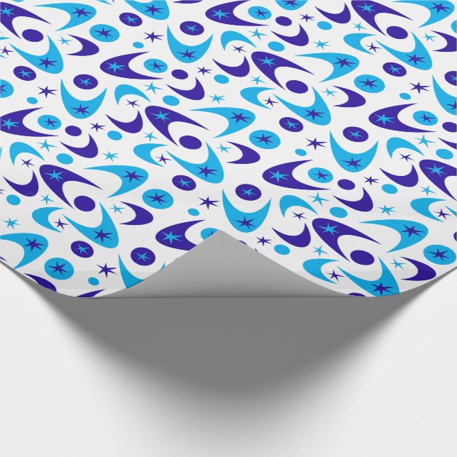 Retro Boomerangs Wrapping Paper (Corner)