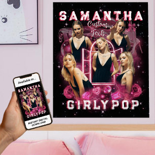 Retro Bootleg 90s Y2K Custom Photos Girlypop Pink Poster