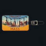 Retro Boston Luggage Tag<br><div class="desc">Great retro greeting from Boston  Massachusetts repurposed on a customizable luggage tag. It's simple to add your personal information to the back.  If you are purchasing as a gift,  you can order the tag with the slip in information card.</div>