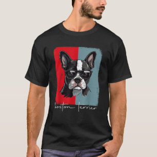 Retro Boston Terrier Dog Lover Gift Bostie Mom Dad T-Shirt