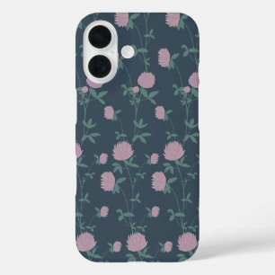 Retro Botanical Meadow Clover Twilight Meadow iPhone 16 Case