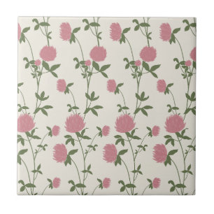 Retro Botanical Meadow Clover   Vintage Archive Tile