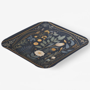 Retro Botanical Samhain / Halloween Party Plates