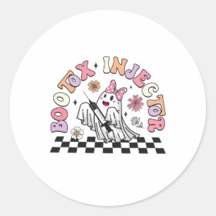 Retro Botox Injector Halloween Ghost Dysport Deale Classic Round Sticker