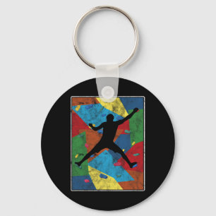 Retro Bouldering Mountaineering Rock Climbing Keychain