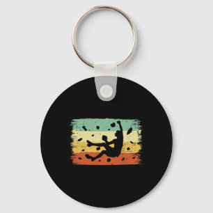 Retro Bouldering Rock Climbing Vintage Climber Keychain