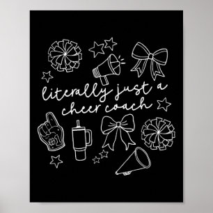 Retro Bow Literally Just A Cheer Coach Cheerleadin Poster