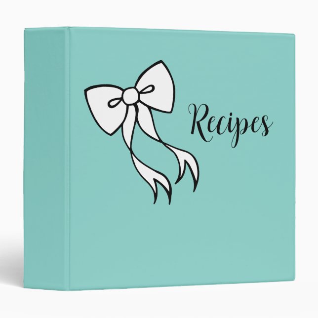 Retro Bow Recipe Binder (Front/Spine)