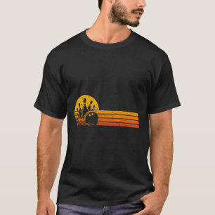 Retro Bowling 70s Bowler Sunset Vintage Bowling Lo T-Shirt