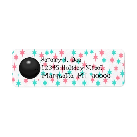 Retro Bowling Ball Bowler's Return address Labels