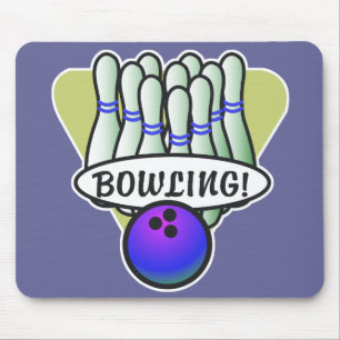 retro bowling design mouse pad