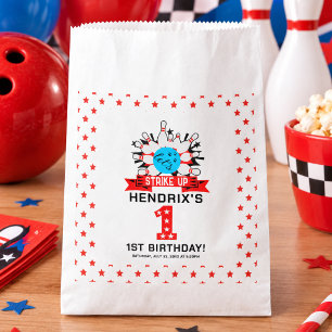 Retro Bowling Kids 1st Birthday Party Favour Bag