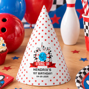Retro Bowling Kids 1st Birthday Party Hat