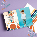 Retro Bowling Kids Birthday Photo Invitation<br><div class="desc">Transform your party space into a bowling haven with coordinated invitations,  decorations,  and party favours. The Retro Bowling Kids Birthday Party collection ensures a cohesive and groovy experience for all.</div>