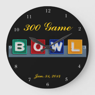 Retro Bowling Large Clock
