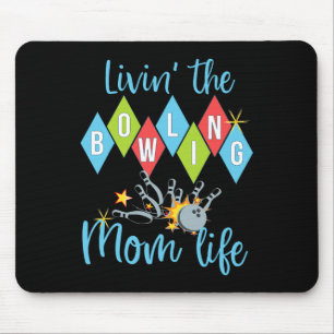 Retro Bowling Mom Bowler Queen D Mouse Pad