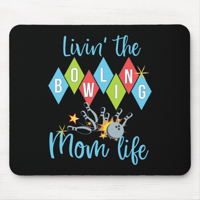 Retro Bowling Mom Bowler Queen D  Mouse Pad (Front)