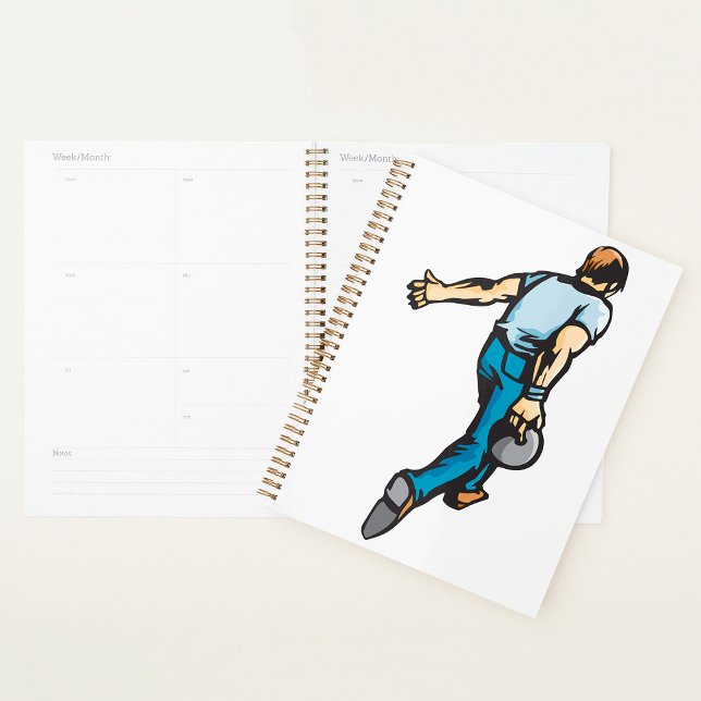 Retro Bowling Player Throwing Ball Planner (Creator Uploaded)