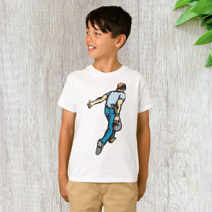 Retro Bowling Player Throwing Ball T-Shirt