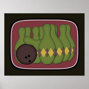 Retro Bowling Poster