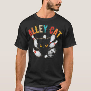 Retro Bowling Vintage Bowler Alley-Cat Vintage T-Shirt