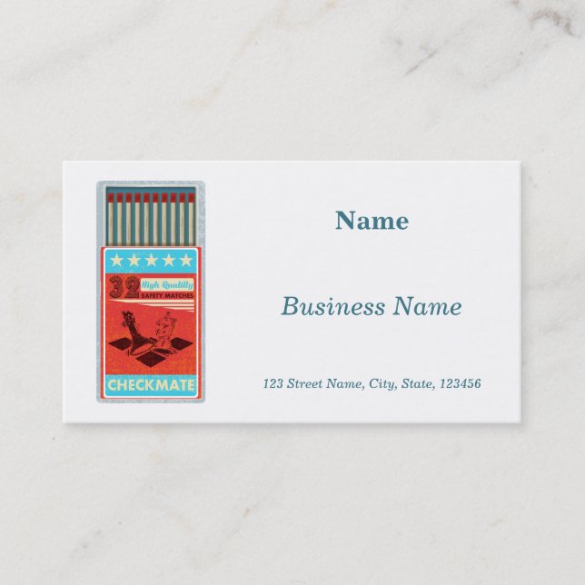 Retro box of matches pop art business card (Front)