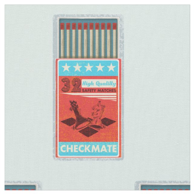Retro box of matches pop art fabric (Close Up)
