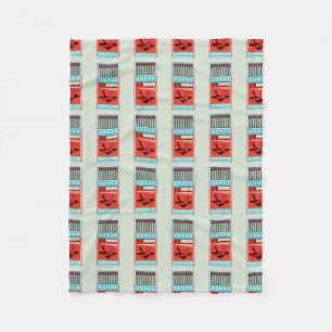 Retro box of matches pop art fleece blanket