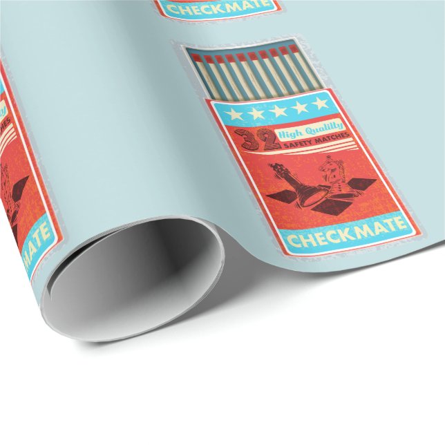 Retro box of matches pop art wrapping paper (Roll Corner)