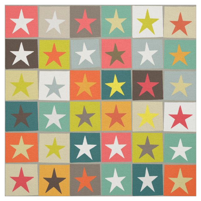 retro boxed stars fabric (Swatch)