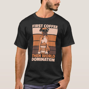 Retro Boxer Dog Coffee Breed Pet  Vintage Boxer Do T-Shirt