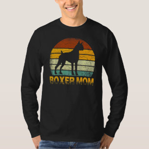 Retro Boxer Mom  Doxie Dog Owner Mother Pet Mama T-Shirt