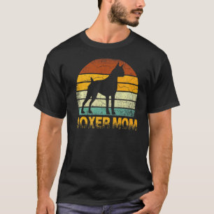 Retro Boxer Mom  Doxie Dog Owner Mother Pet Mama T-Shirt