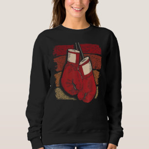 Retro Boxing Gloves Boxing Kickboxing Sports Fan B Sweatshirt