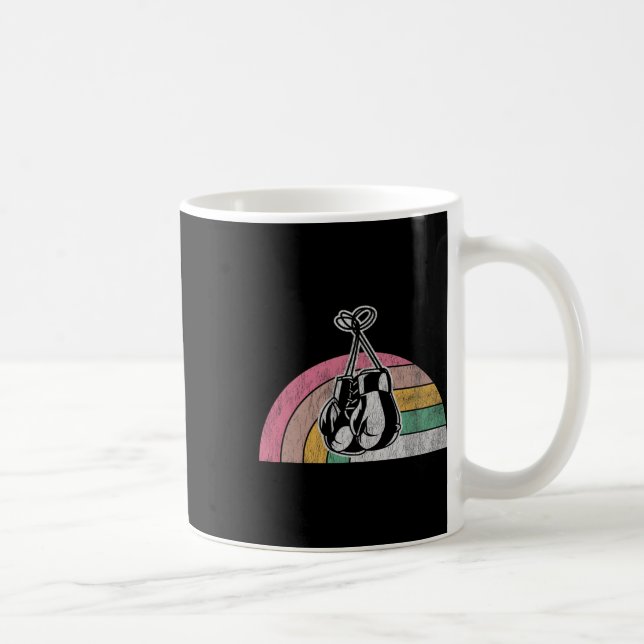Retro Boxing Gloves Rainbow Vibes  Coffee Mug (Right)