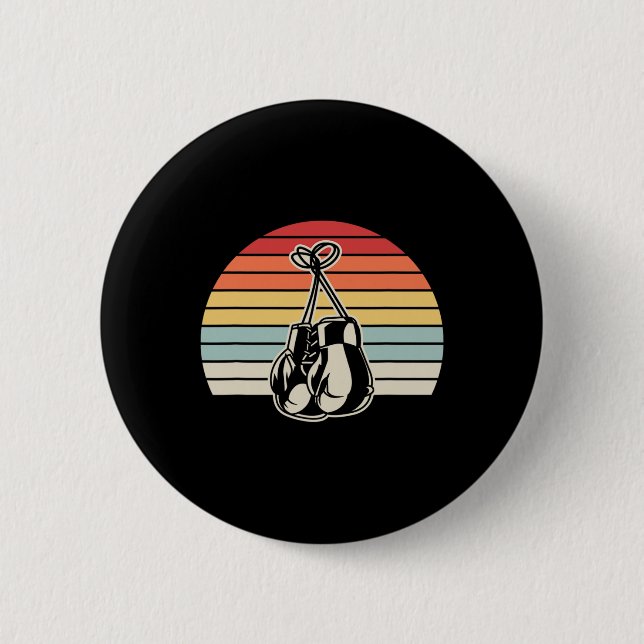 Retro Boxing Gloves Sunset Design 1  2 Inch Round Button (Front)