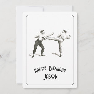 Retro Boxing Mens' Happy Birthday Card