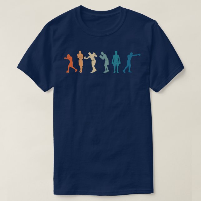 Retro Boxing Silhouettes Boxer Fighting Funny Box T-Shirt (Design Front)