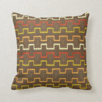 Retro Boxy Pattern 70's Style Throw Pillow