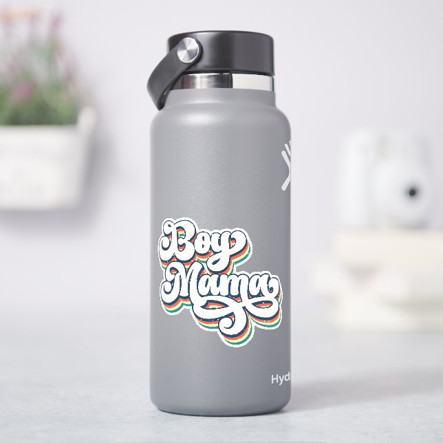 Retro Boy Mama Heart Sticker (HydroFlask)