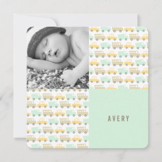 Retro Boys Toys Baby Boy Photo Birth Announcement