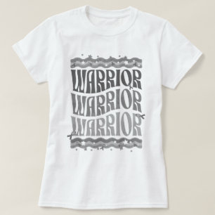 Retro Brain Tumour Warrior Grey Ribbon Awareness T-Shirt