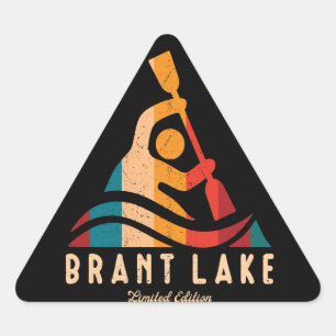 Retro Brant Lake Kayaking Triangle Sticker