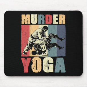 Retro Brazilian Jiu Jitsu Murder Yoga Funny Bjj Ma Mouse Pad